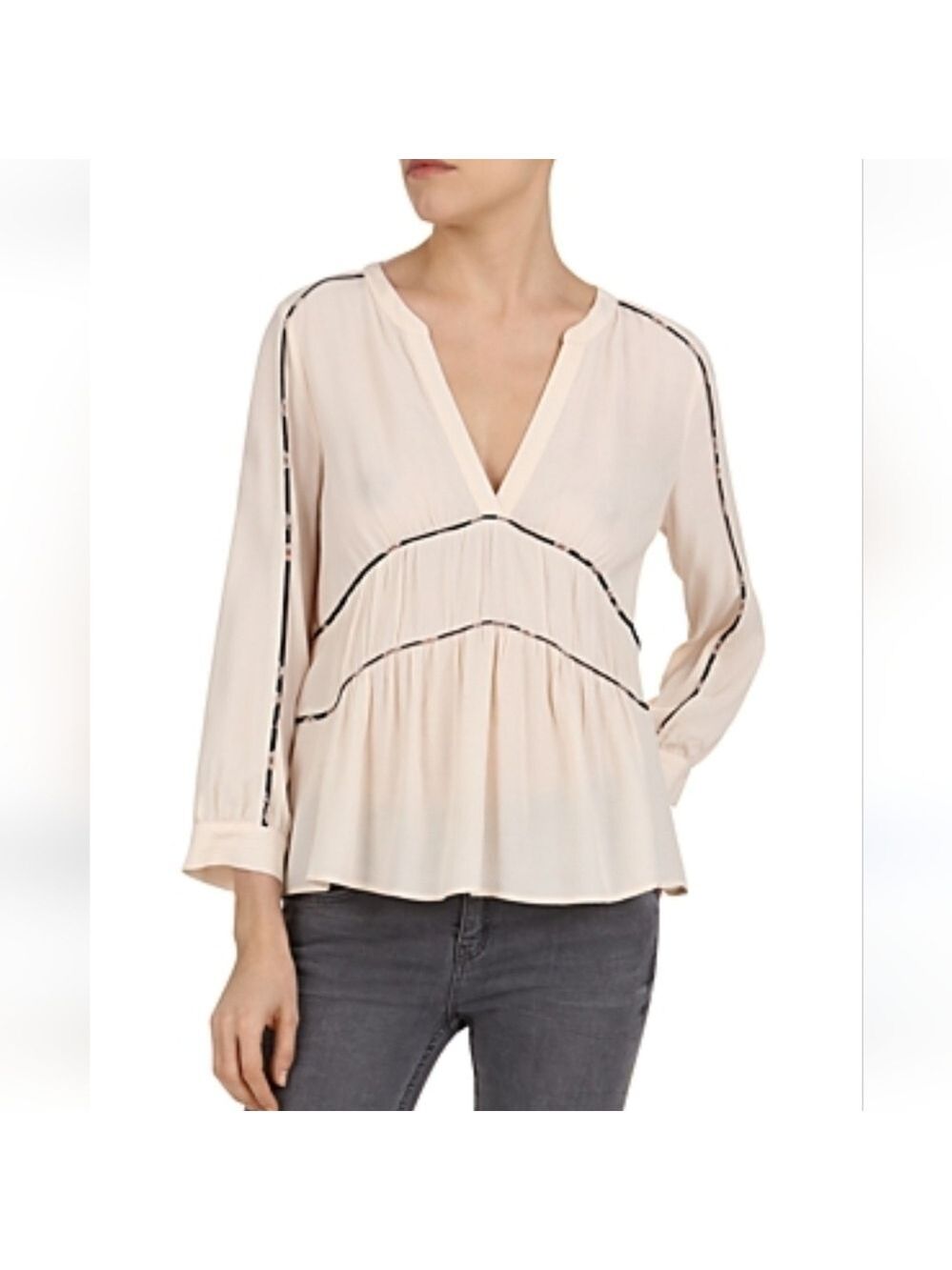 Ba&sh FARO PIPED TOP IN POUDRE size XS in EUC